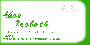 akos kroboth business card